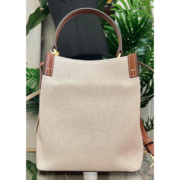 NWT! Tory Burch Canvas and Brown Leather Chelsea Shoulder Bag/ Tote - Picture 4 of 10